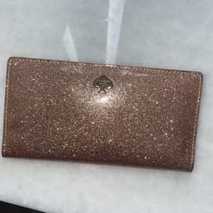 Kate spade pink glitter wallet